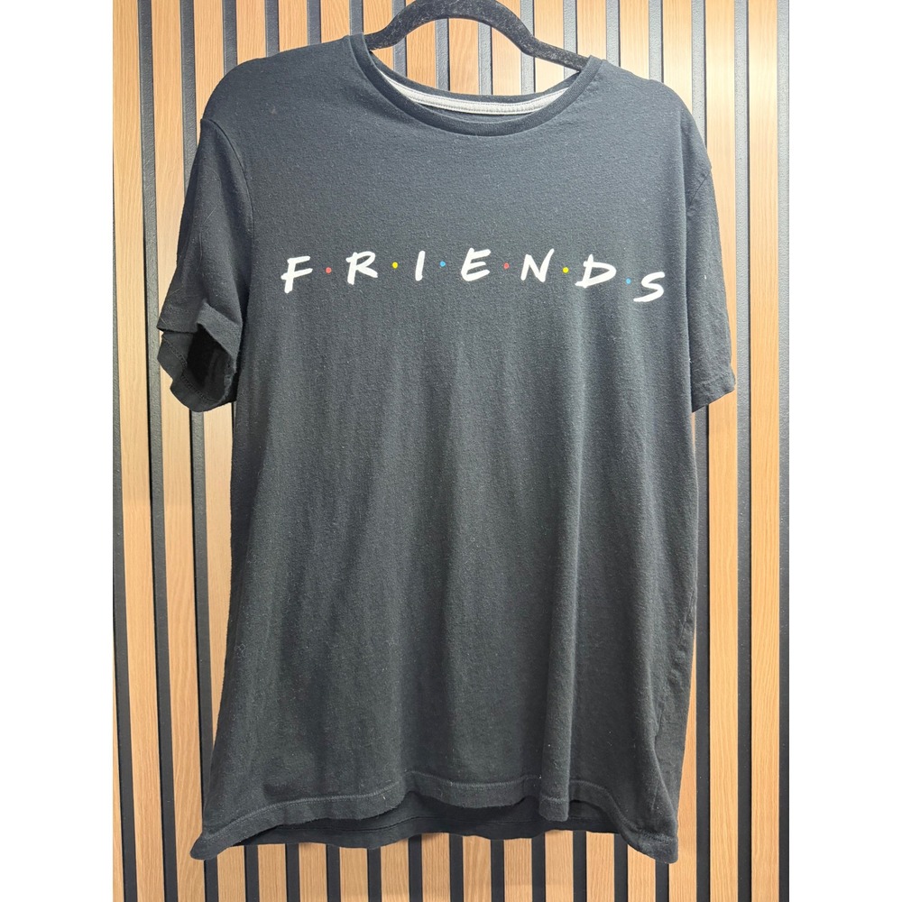 Old Navy Friends Graphic Tee Mens Medium Black Short Sleeve Crew Neck T-Shirt